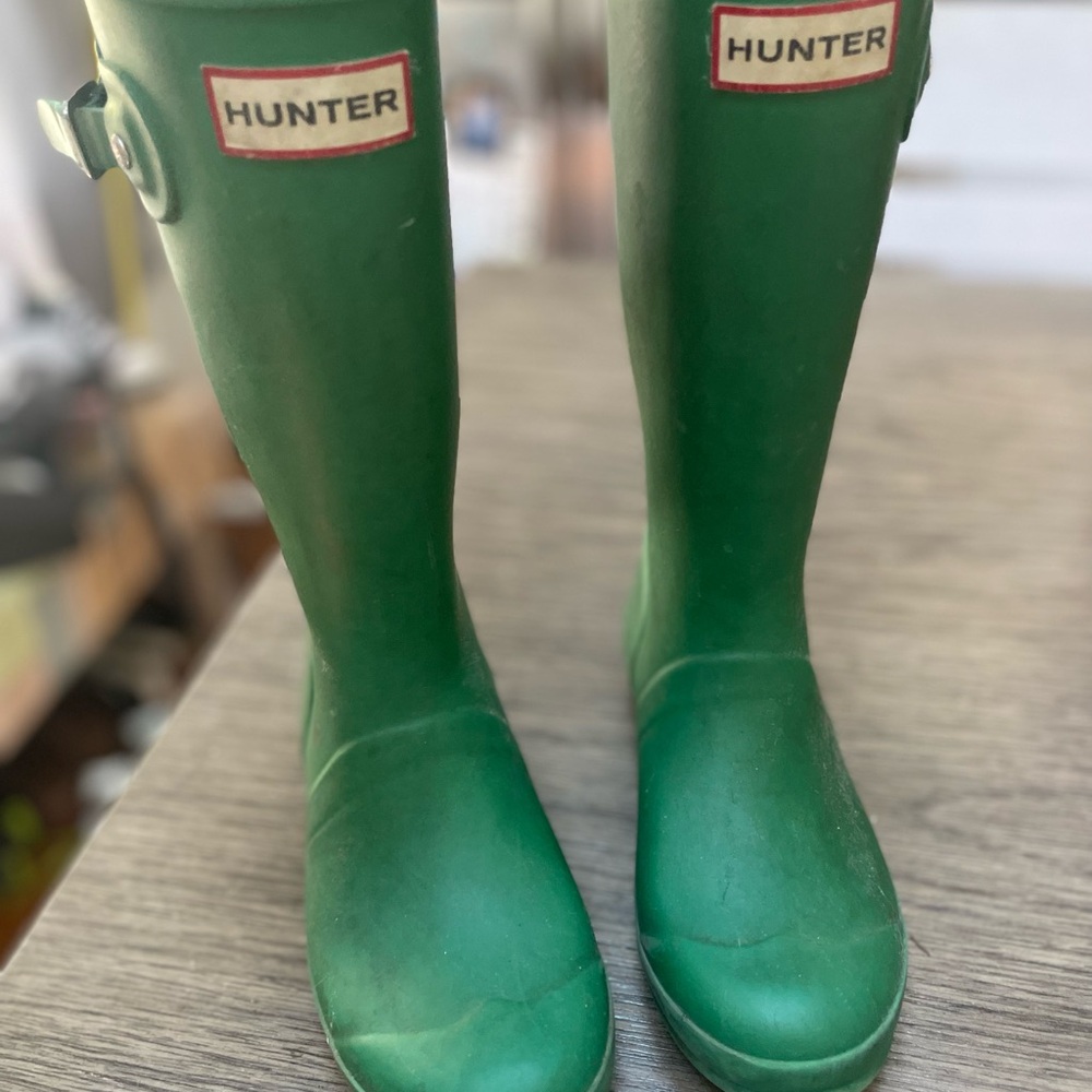 Kids Hunter Green Rain Boots